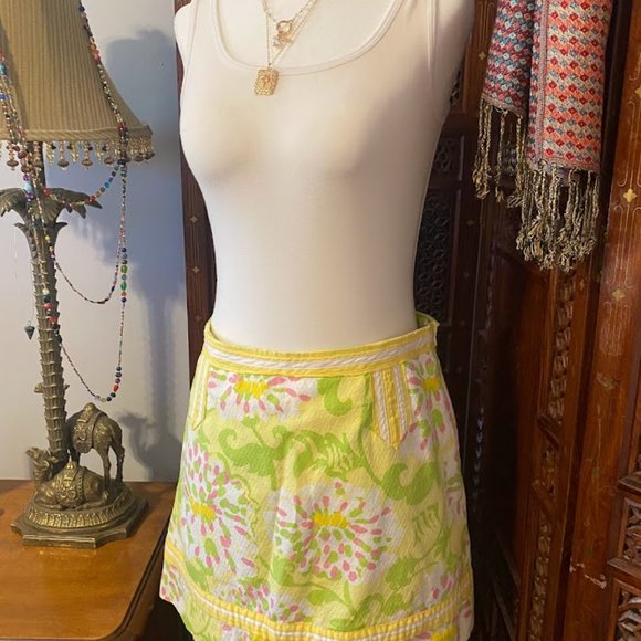 LILLY PULITZER – Yellow and Green Skort – Size 6 - Picture 2 of 8